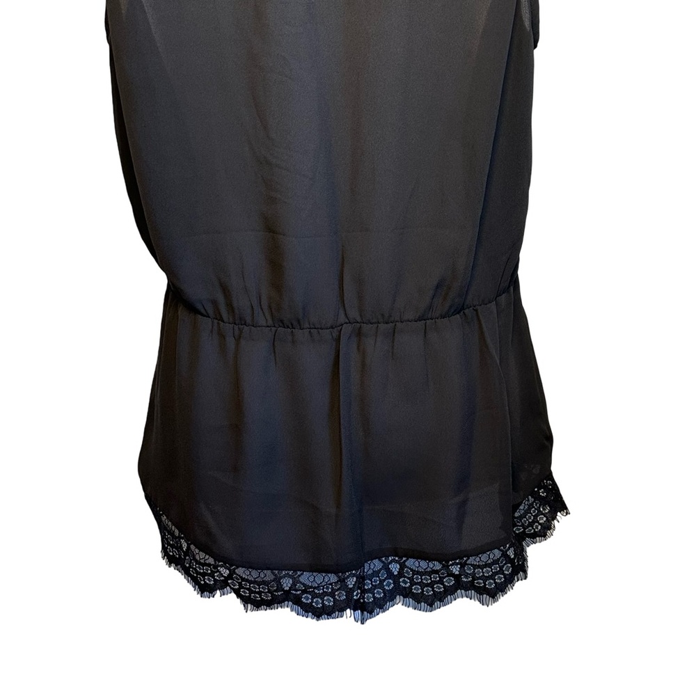 Pleione NWT Black Lace Accent Faux Wrap Sleeveless Cami Tank Top Size Medium - Picture 8 of 13